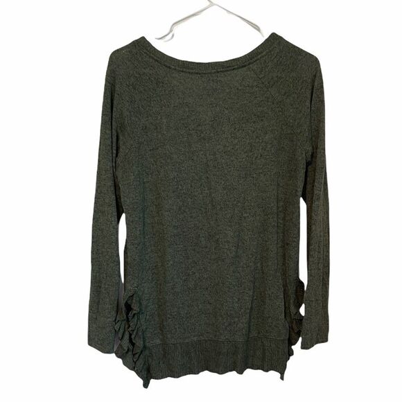 ANTHROPOLOGIE POSTAGE STAMP Fleece V Neck Sweater - Picture 3 of 8